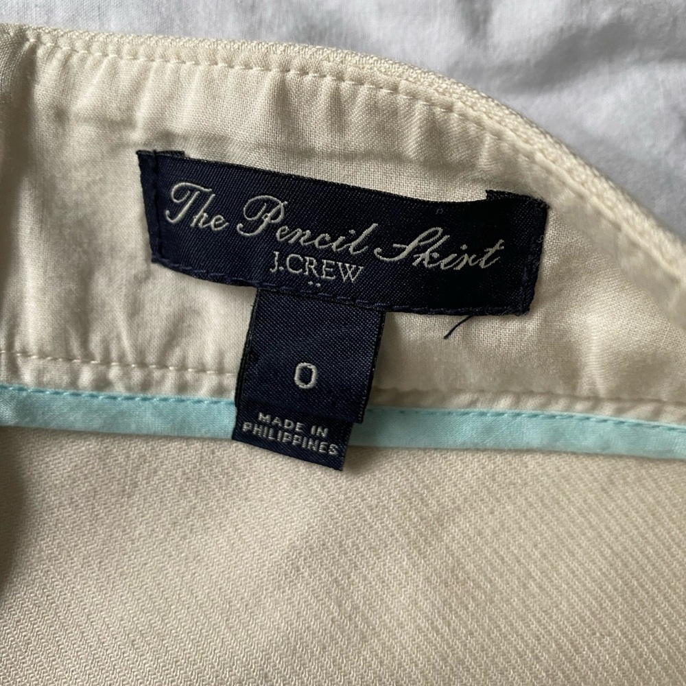 J. Crew cream pencil skirt
